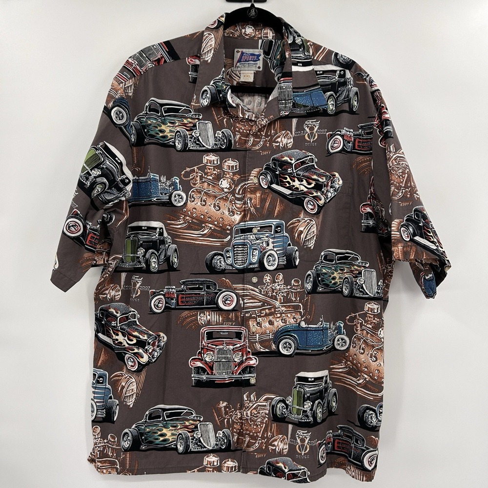 Reyn Spooner Mens Ford Hot Rod 75th Anniversary Hawaiian Shirt Size XXL Eddy Y‎
